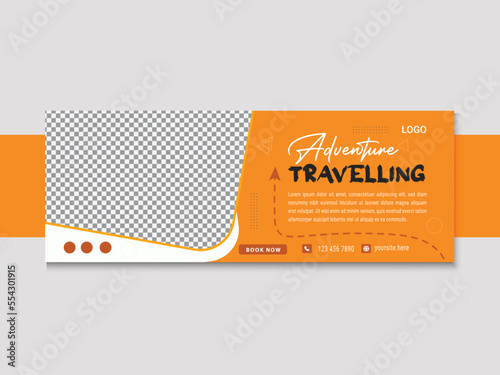 Travel and tour promotion social media cover or web banner template