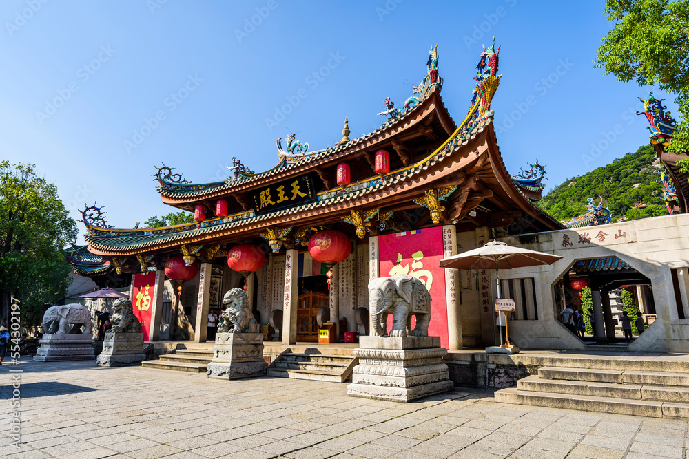 View of South Putuo Temple. It is a famous Buddhist shrine in Xiamen, China.