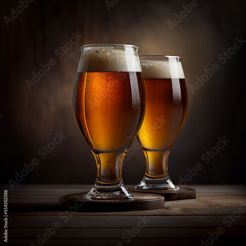 two glasses of beer, generative ai