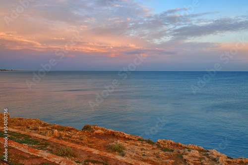 Sunrise colours at Polignano a Mare resort in Puglia, Italy, Europe 