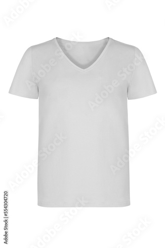 Realistic ghost mannequin photography unisex t shirt front and back mockup isolated on white background