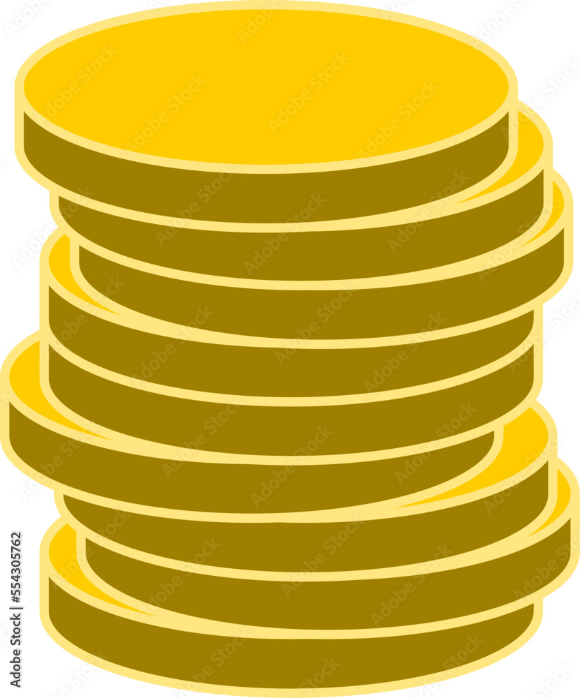Gold Coin Money or Cryptocurrency Stapled Token Symbol Icon. Vector Image. Gold Coin Money or Cryptocurrency Stapled Token Symbol Icon. Vector Image.