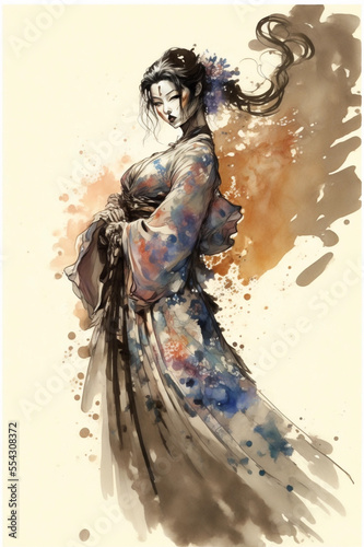 Ai acquerello geisha 04