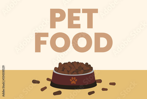 Pet food bowl flyer, banner, or post advertisement template
