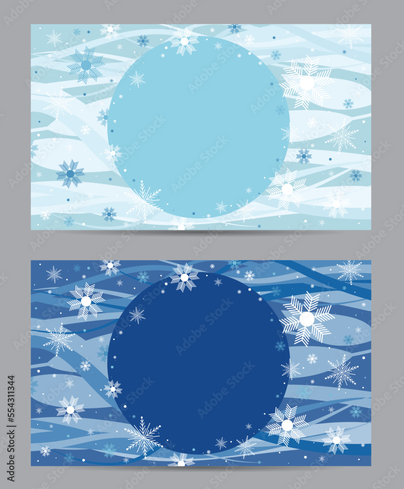 Holiday greeting card design with snowflake confetti