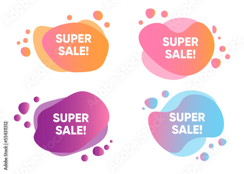 Colorful super sale labels set