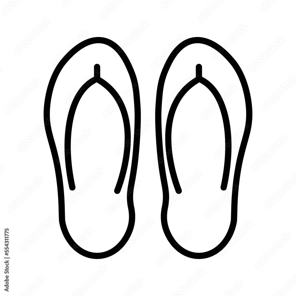 Slippers icon vector. Linear style sign for mobile concept and web design. Flip flops symbol illustration. Slippers icon vector. Linear style sign for mobile concept and web design. Flip flops symbol illustration.