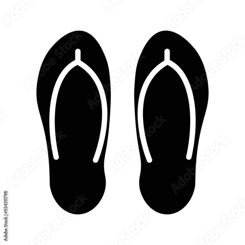 Slippers icon vector. Linear style sign for mobile concept and web design. Flip flops symbol illustration.