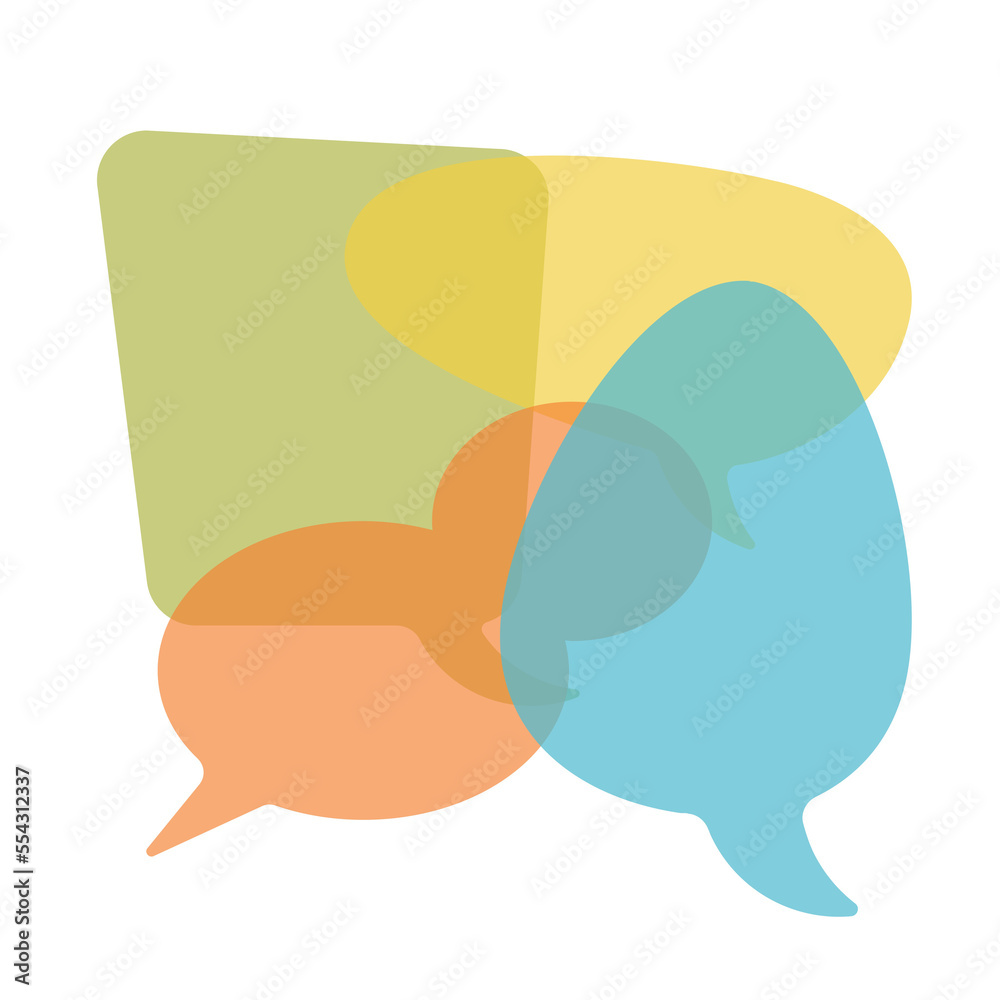 Colorful speech bubbles set of four bubbles on a white background. Colorful speech bubbles set of four bubbles on a white background.