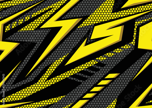 Racing seamless pattern with striped geometric trendy ornament. Sport bright digital background for vinyl wrap and decal. Abstract camo vector texture.