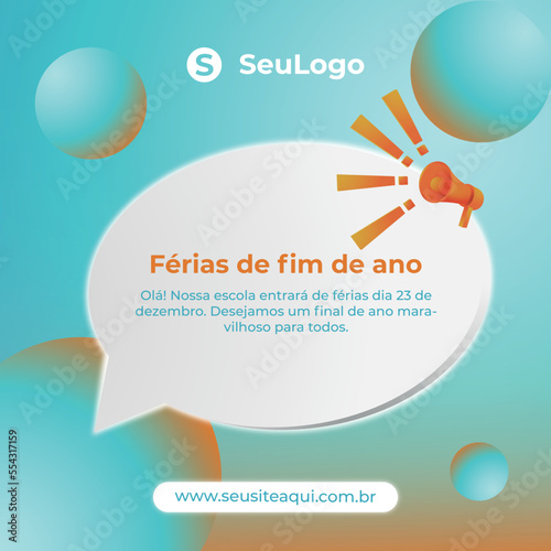 Vetor de card de férias de fim de ano com fundo azul