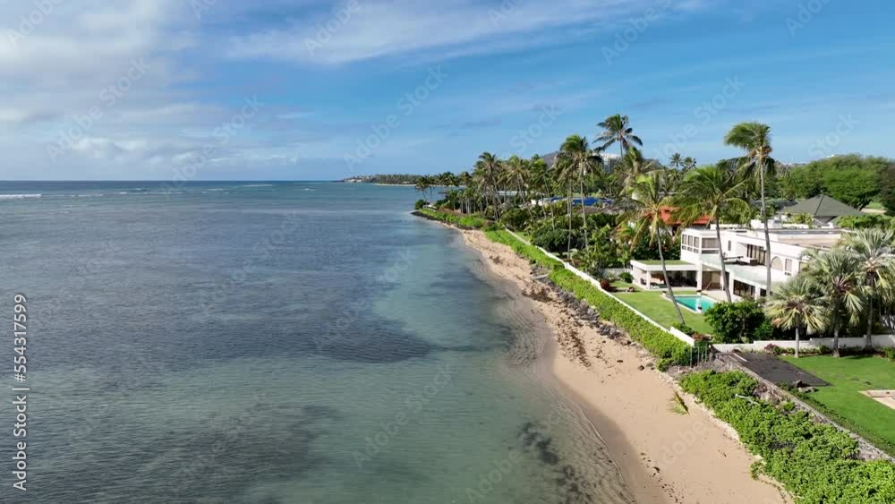 Aerial view of Kahala and the Pacific Ocean, Honolulu, Hawaii. USA Aerial view of Kahala and the Pacific Ocean, Honolulu, Hawaii. USA