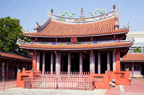 Building view of the Confucian Temple garden in Tainan, Taiwan.