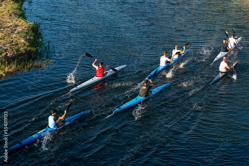 athletes competing canoe race in portugal © AGORA Images