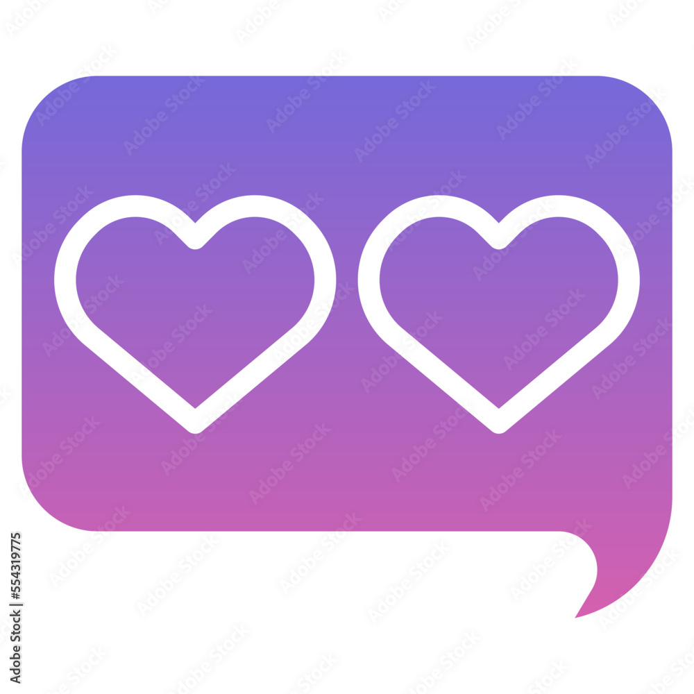 LOVE,like,conversation,speech bubble,chat,Gradient,icon