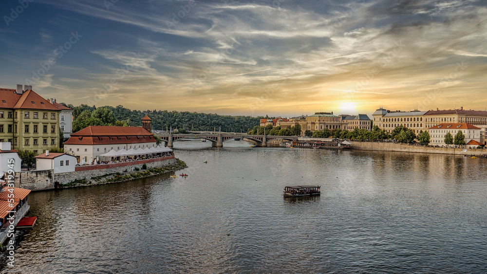 panorama river Danube  Prague