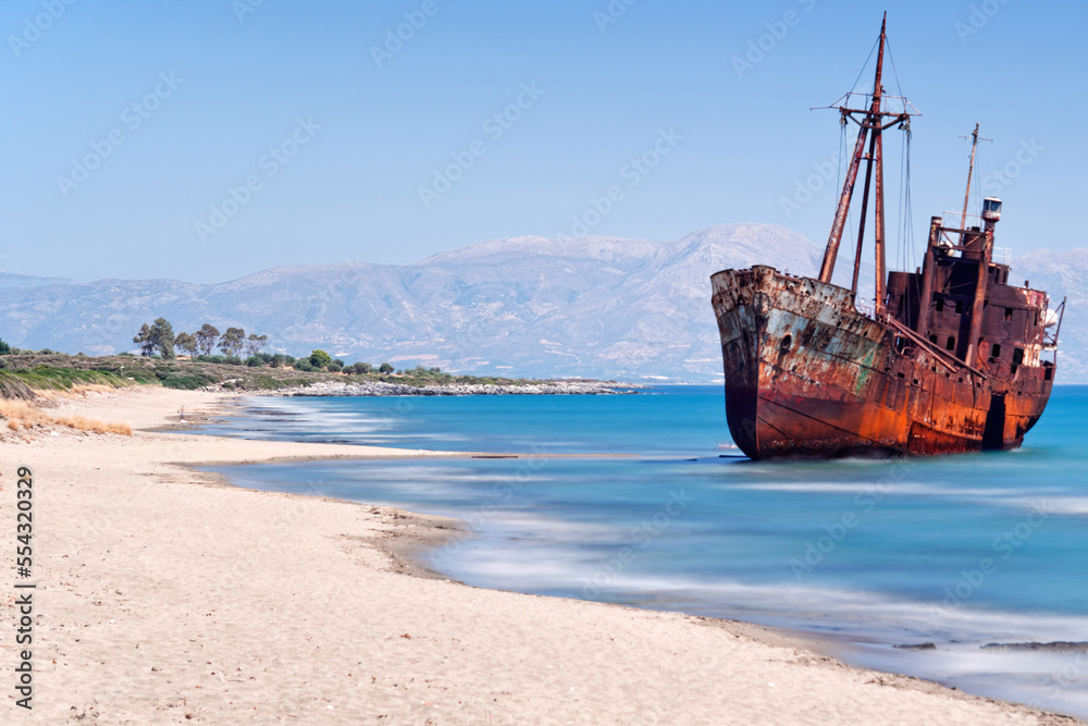 Shipwreck in Gytheio, Greece