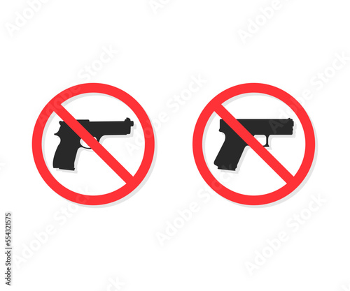 No weapons sign. No guns icon. No gun sign. Prohibiting sign for gun