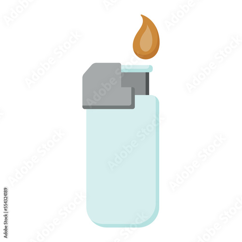 Vector isolated simple gas lighter icon with fire.
