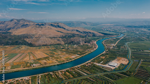 Aerial view of amazing the Neretva valley. Opuzen, Croatia photo