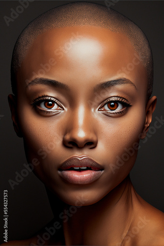 Strong African woman portrait Generative AI