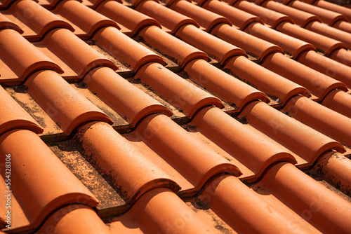 Abstract background roof from orange tiles