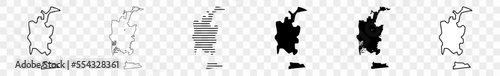 San Diego Map Black | United States California Town Border | US American City | Transparent Isolated | Variations