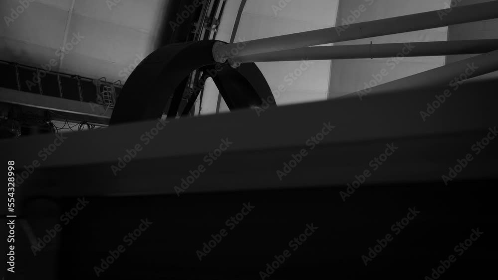astronomical observatory, telescope. black and white shot inside the astronomy station. astronomical observatory, telescope. black and white shot inside the astronomy station.
