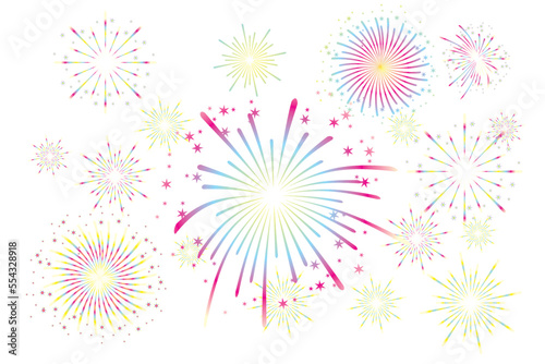 Fireworks explosion vector. New year celebration with colorful fireworks. Happy new year's eve with fireworks