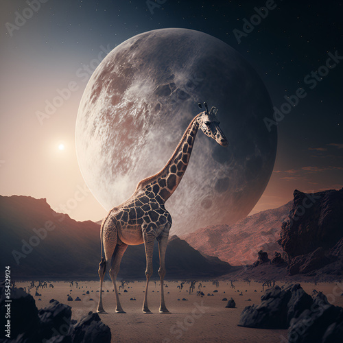 Giraffe in the wild, Generative AI