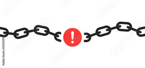disruption icon with long black broken chain