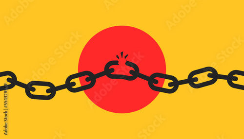 broken or unleashed black chain like freedom icon