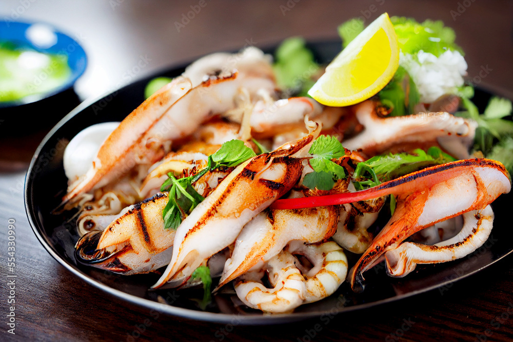 Vertical shot Thai style delicious grilled squid Generative AI Vertical shot Thai style delicious grilled squid Generative AI