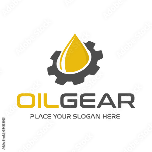 Oil gear vector logo template