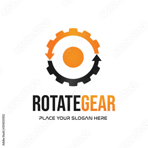 Rotate gear vector logo template