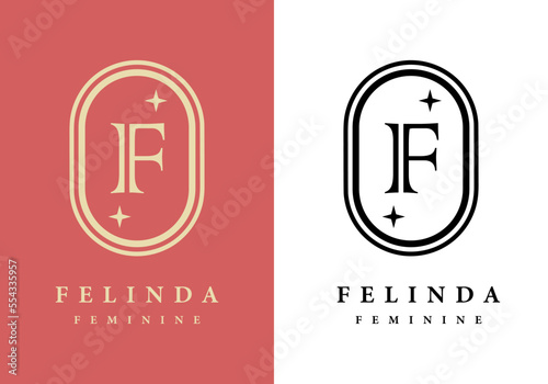 Letter F logo, perfect for salons, spas, and others.