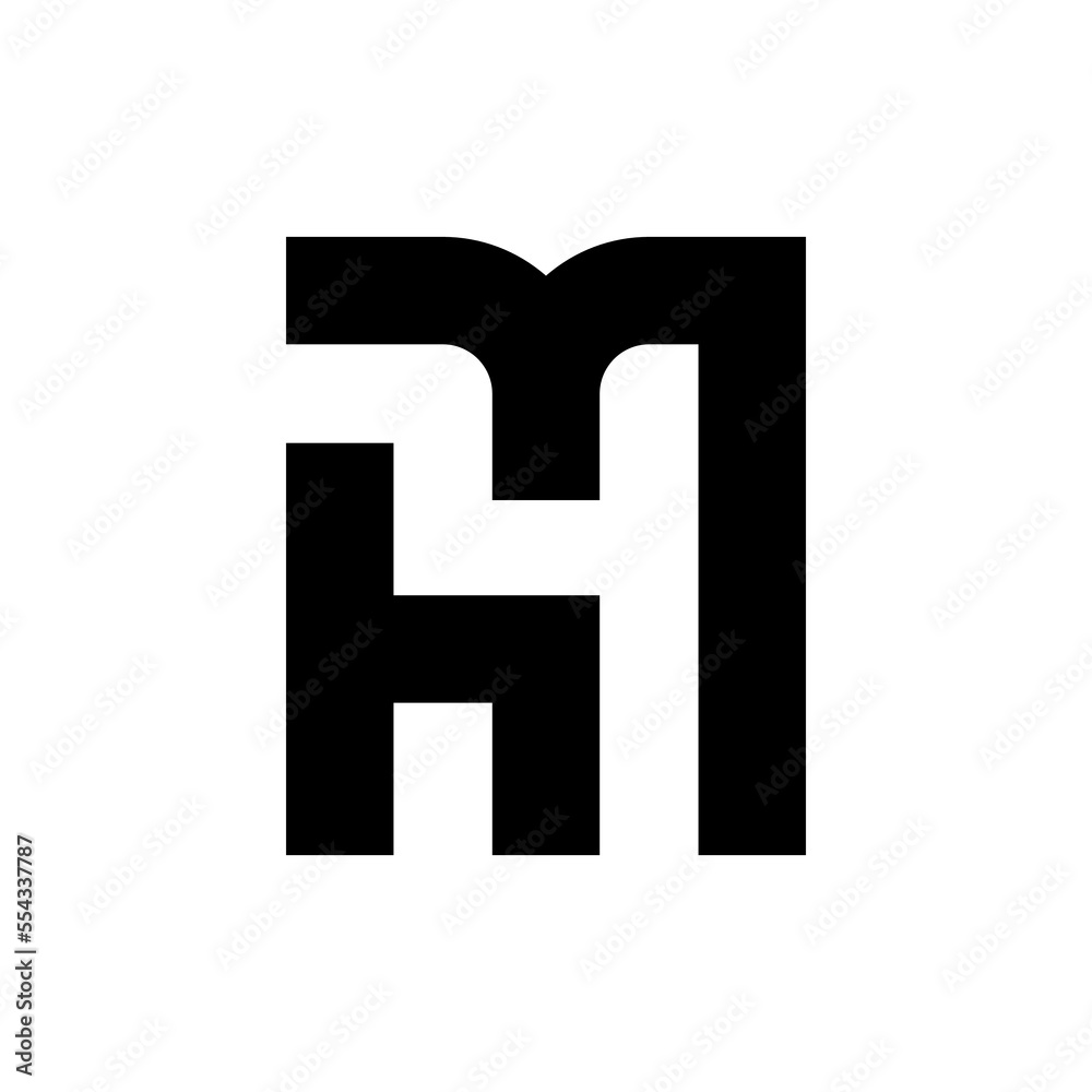 Letter MH or HM creative monogram logo design Letter MH or HM creative monogram logo design