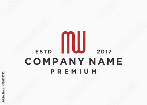 Fotografie mw logo design vector illustration template