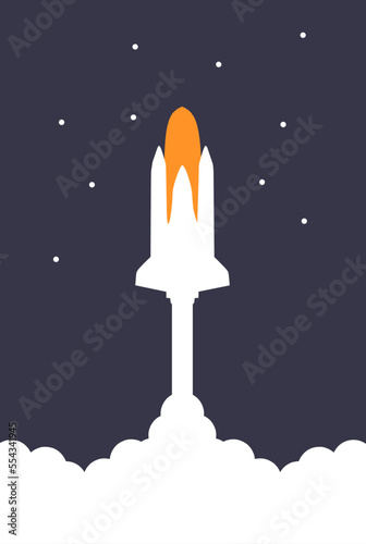 illustration flat vector graphic of space shuttle perfect for posters, pamphlets, advertisements, designs, and wall hangings 