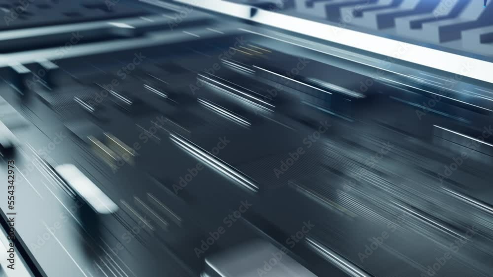 production of microelectronics system chips using an automated system. animation has a loop production of microelectronics system chips using an automated system. animation has a loop