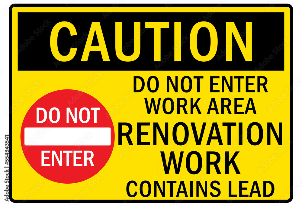 Fototapeta premium Renovation work area sign and labels
