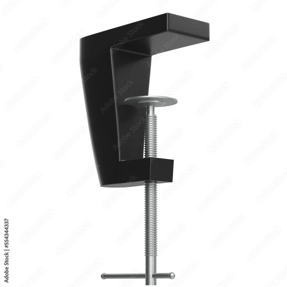3D rendering illustration of a clamp for desktop lamp 3D rendering illustration of a clamp for desktop lamp