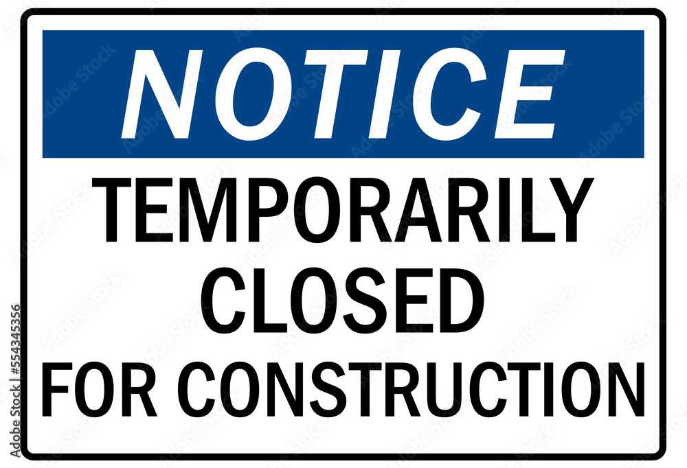 Under construction sign and labels Under construction sign and labels