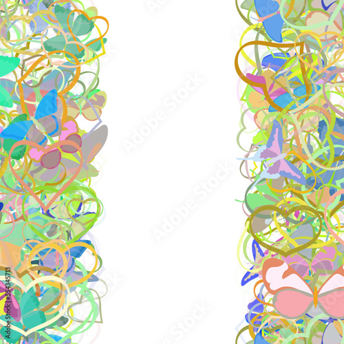 Background pattern abstract design texture. Vertical seamless stripes. Border frame, transparent background. Theme is about , background, Butterfly, delicate, tropical, colorful, fly, wildlife