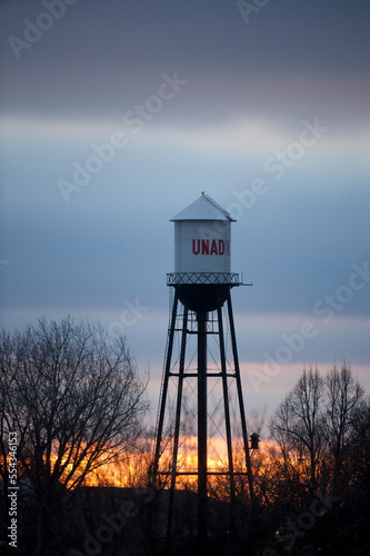 Water tower in Unadilla, Nebraska, USA; Unadilla, Nebraska, United States of America