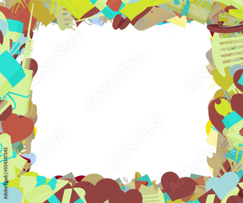 Background pattern abstract design texture. Border frame, transparent background. Theme is about give, love, decoration, romance, new, xmas, claw, bobby pin, gift, wrapped, hairpin, present