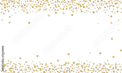 congratulatory background with gold confetti top and bottom . Vector illustration