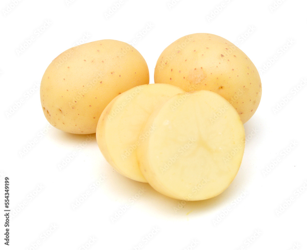 New potato isolated on white background close up New potato isolated on white background close up