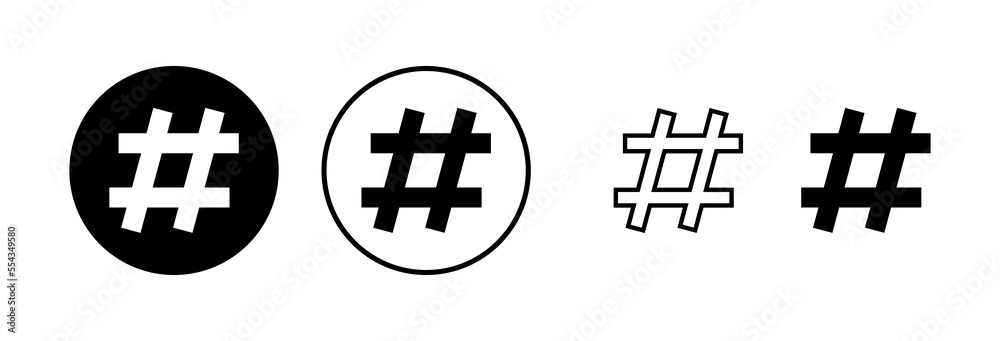 Obraz premium Hashtag icon vector illustration. hashtag sign and symbol