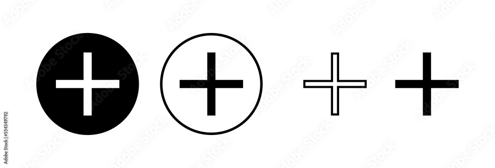 Plus Icon vector illustration. Add plus sign and symbol Plus Icon vector illustration. Add plus sign and symbol